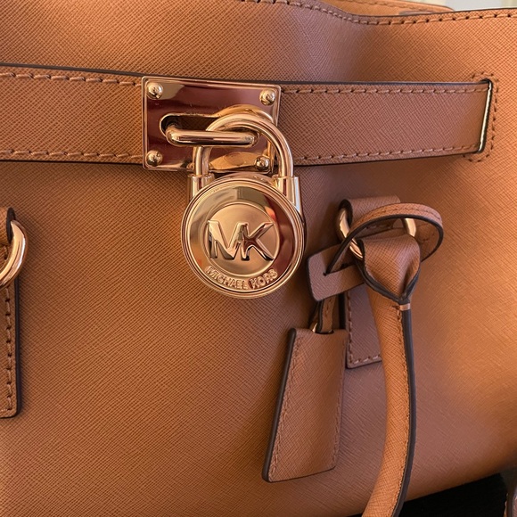 Michael Kors • Brown Hamilton Saffiano Leather Satchel - Picture 9 of 9